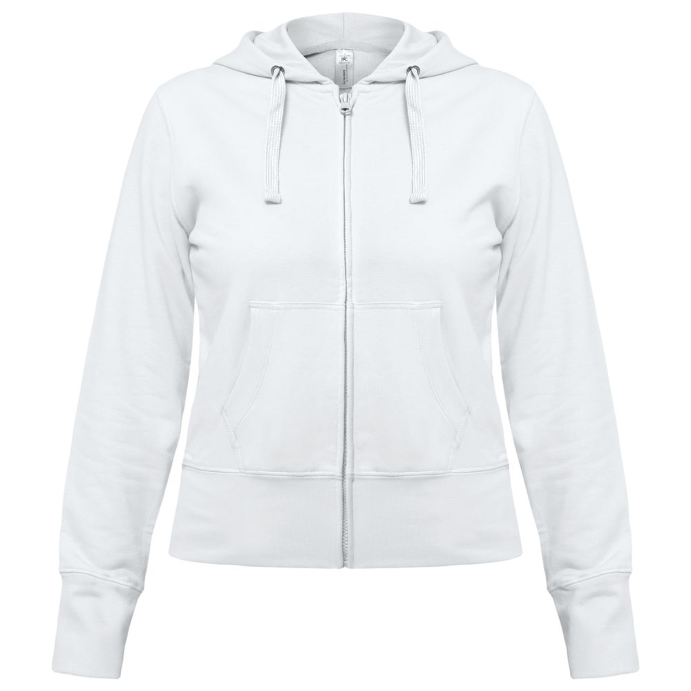 Толстовка женская Hooded Full Zip, белая, XS