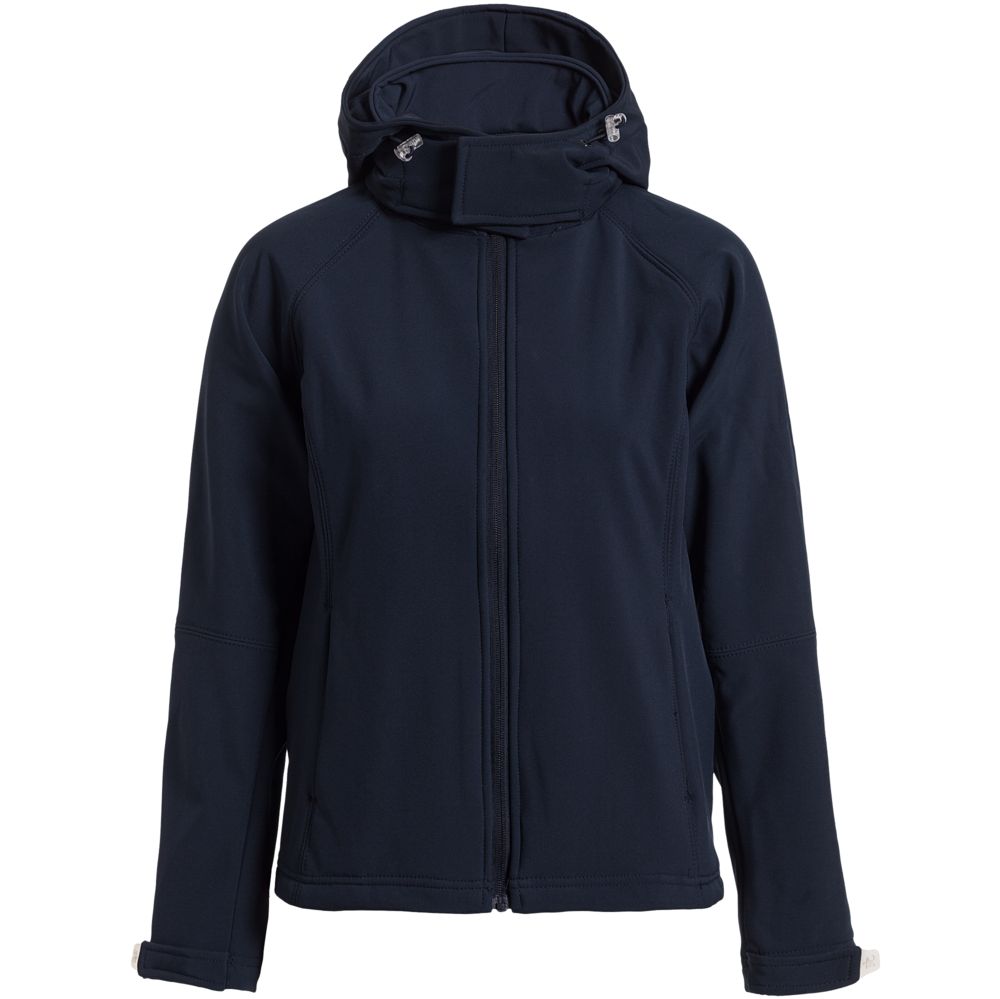 Куртка женская Hooded Softshell, темно-синяя, S