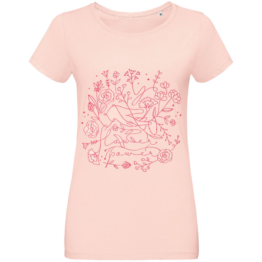 Футболка женская Flower Power, розовая, S