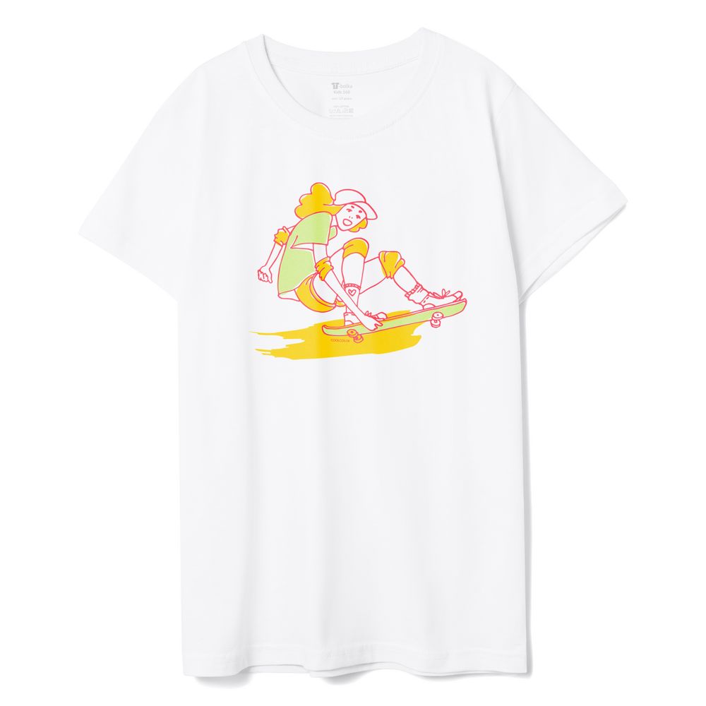 Футболка детская Skateboard, белая, 6 лет (106-116 см)
