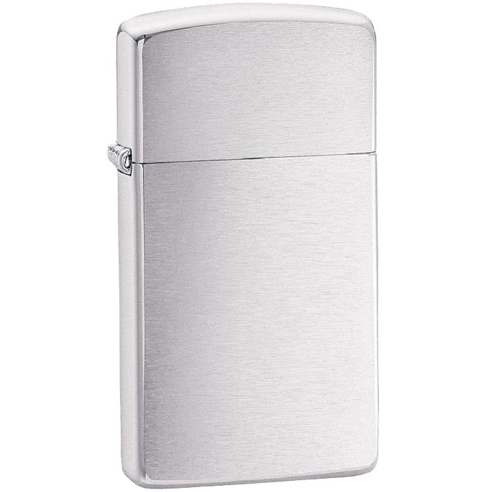 Зажигалка Zippo Slim Brushed, матовая, серебристая