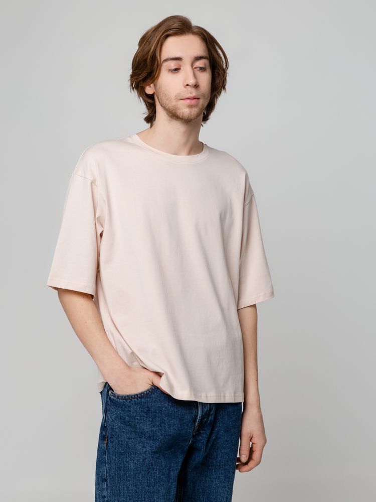 Футболка унисекс оверсайз Street Vibes, бежевая, XS/S