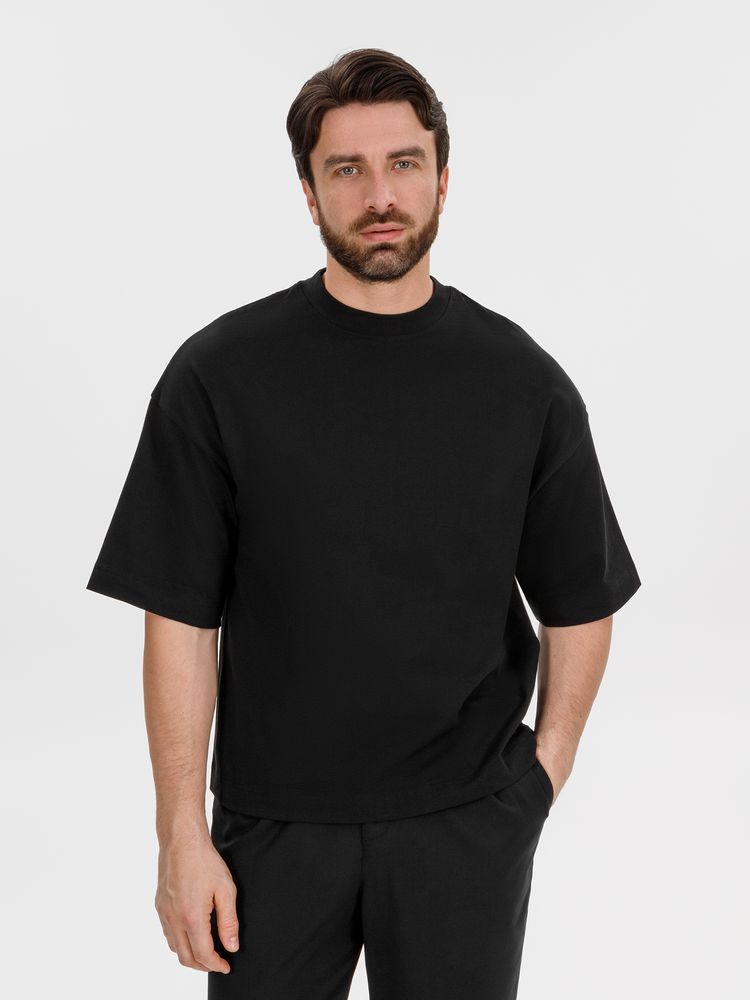 Футболка оверсайз Big Boss, черная, 3XL/4XL