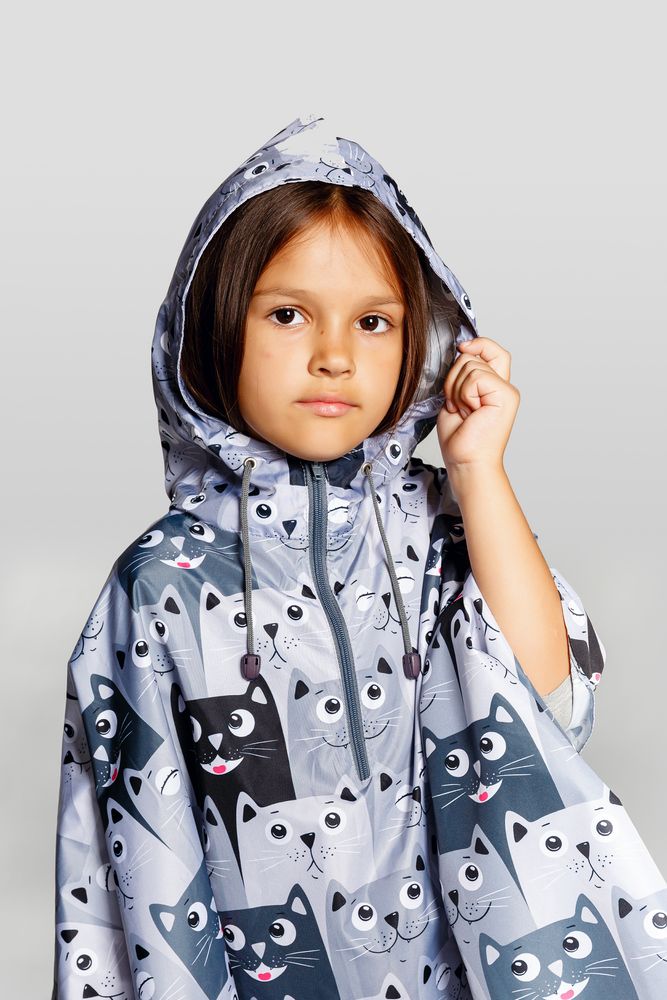 Дождевик-пончо детский AquaStop Kids на заказ, 18948.01, 6–8 лет (116-132 см)