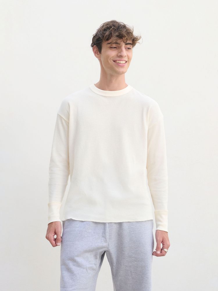 Футболка с длинным рукавом Thermal T, бежевая (неокрашенная), S
