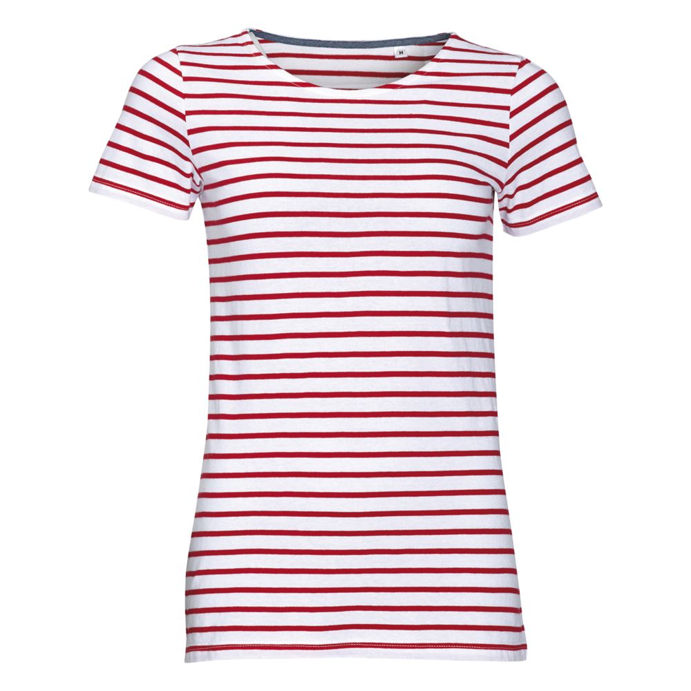Футболка Miles Women, белая с красным, XS